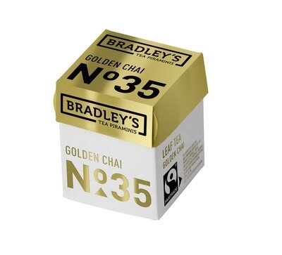 1 doosje à 30 piramide zakjes Golden Chai (35) | Bradley's